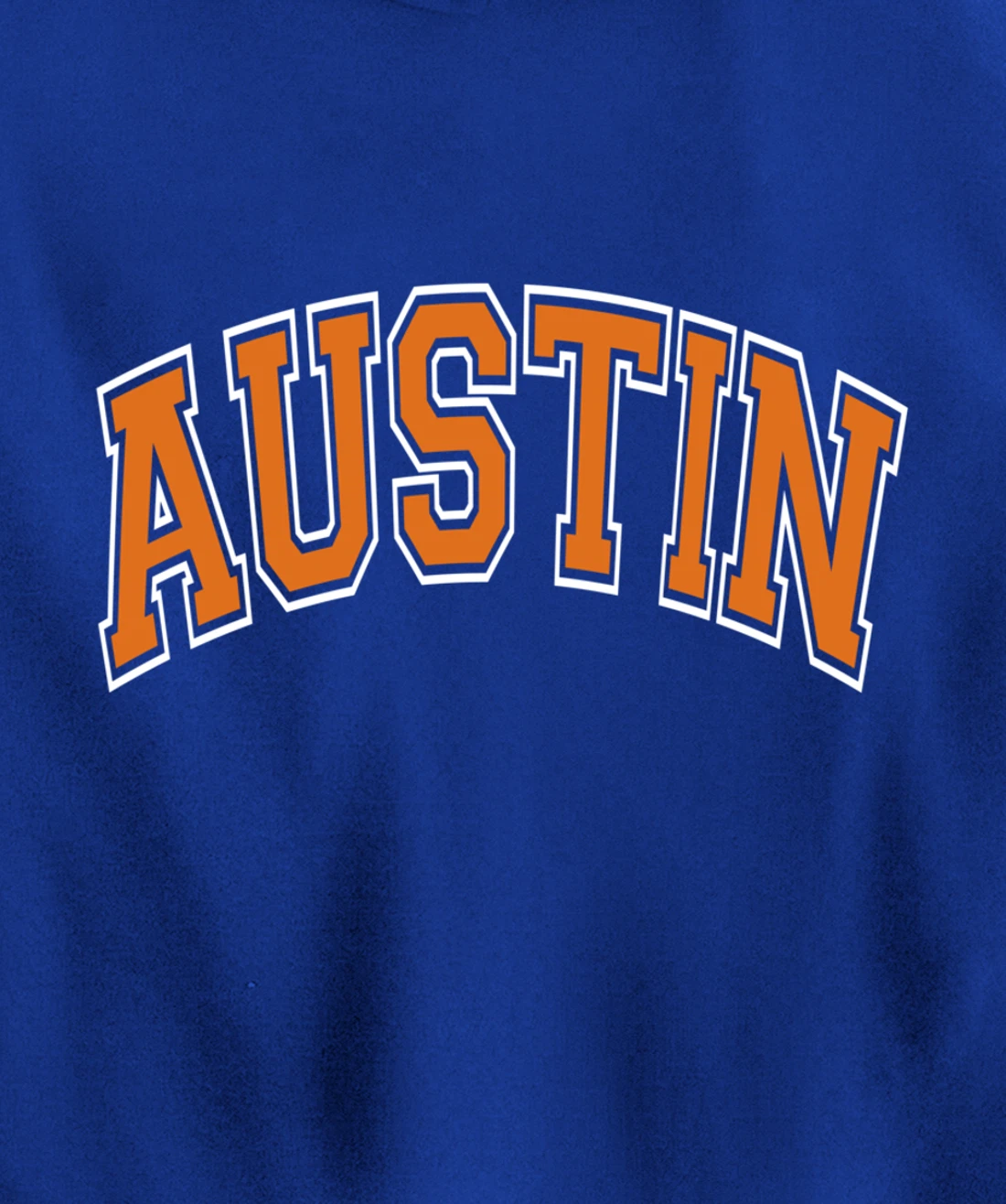 Austin Texas TX Varsity Style Orange Text Pullover Hoodie