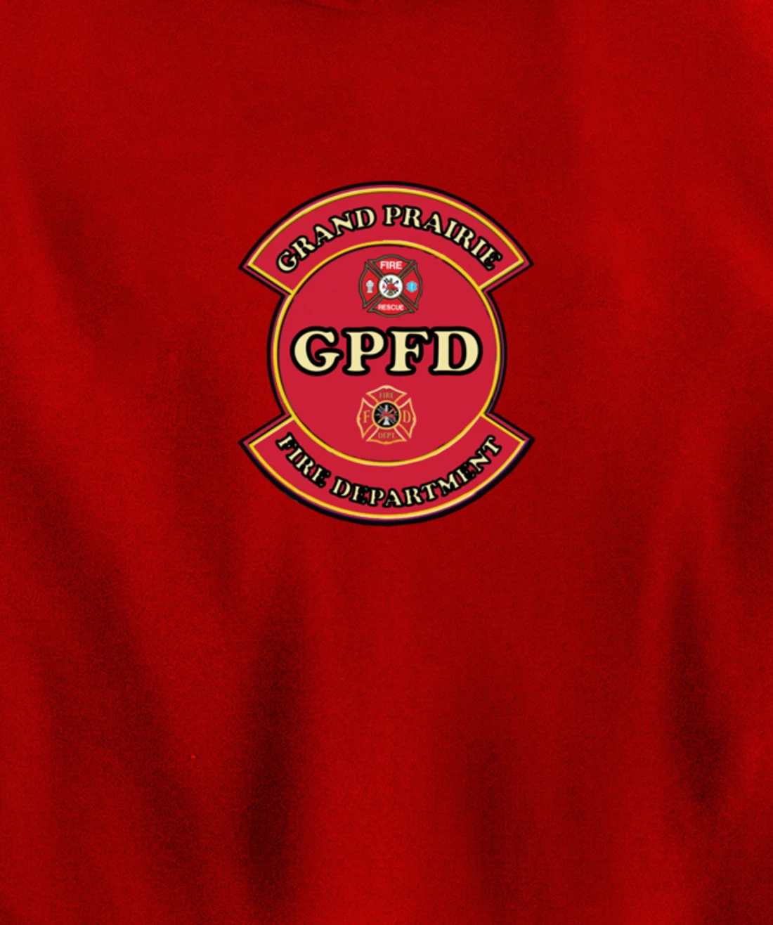 Grand Prairie Texas Fire Department Shield Pullover Hoodie
