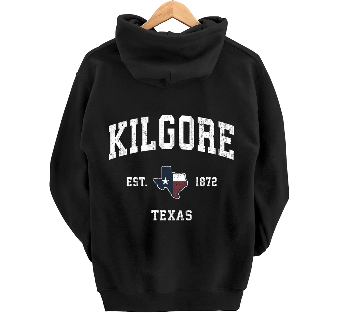 Kilgore Texas TX Vintage State Flag Sports Design Pullover Hoodie