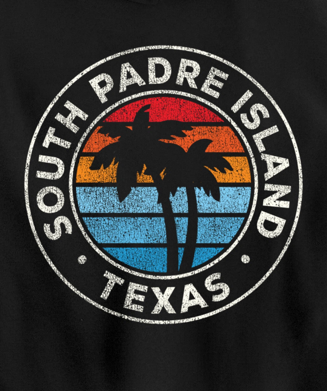 South Padre Island Texas TX Vintage Graphic Retro 70s Pullover Hoodie