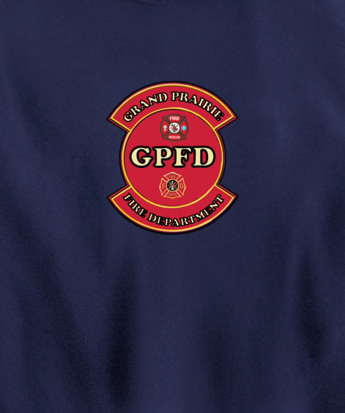 Grand Prairie Texas Fire Department Shield Pullover Hoodie