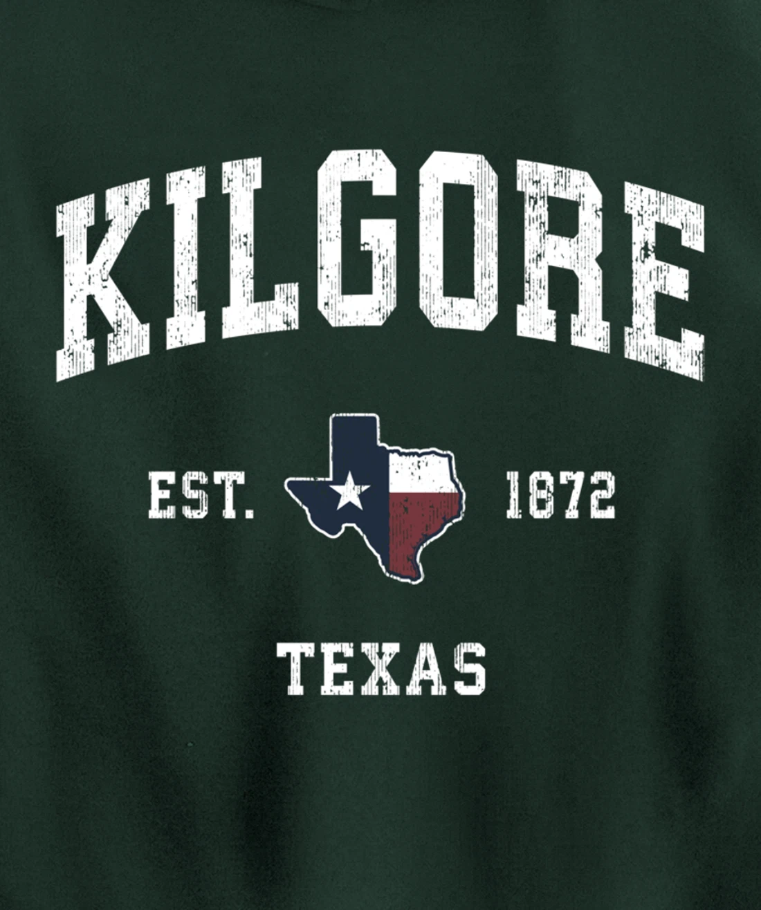 Kilgore Texas TX Vintage State Flag Sports Design Pullover Hoodie