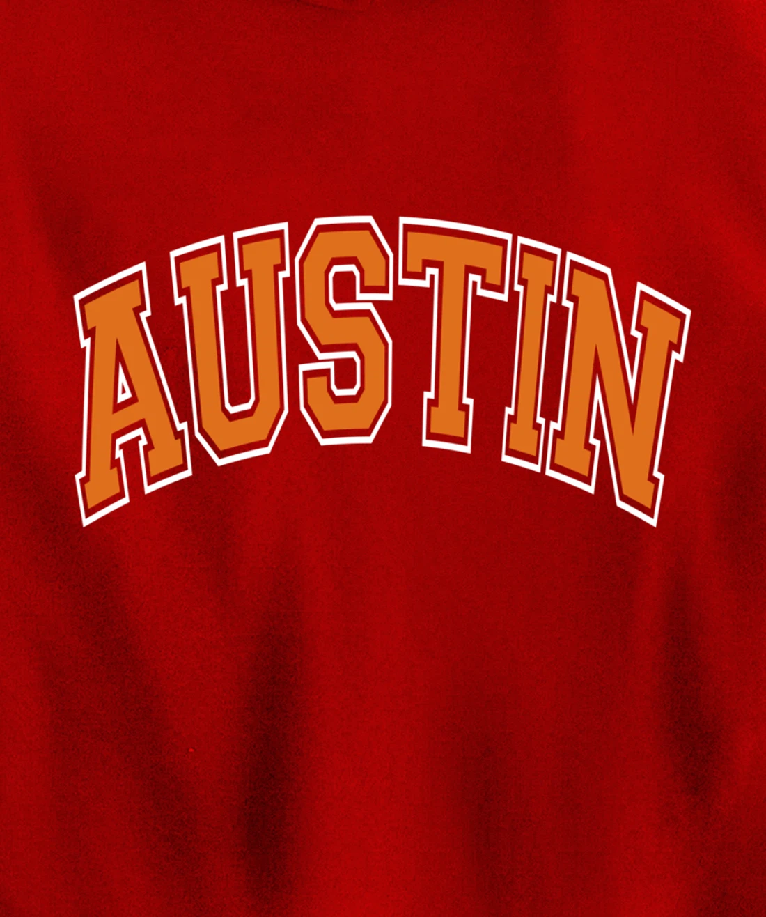 Austin Texas TX Varsity Style Orange Text Pullover Hoodie