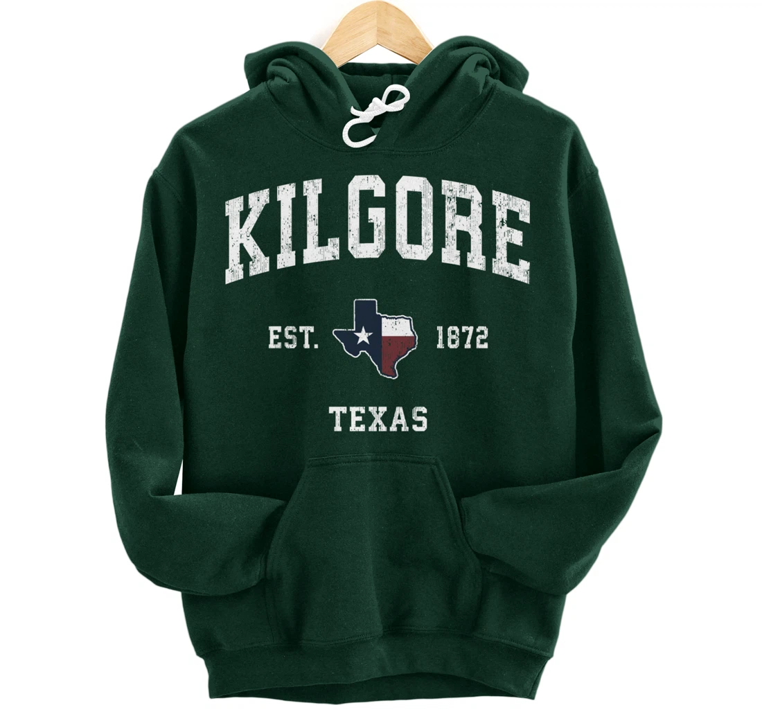 Kilgore Texas TX Vintage State Flag Sports Design Pullover Hoodie