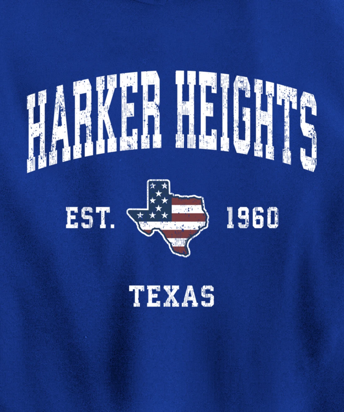 Harker Heights Texas TX Vintage American Flag Sports Design Pullover Hoodie