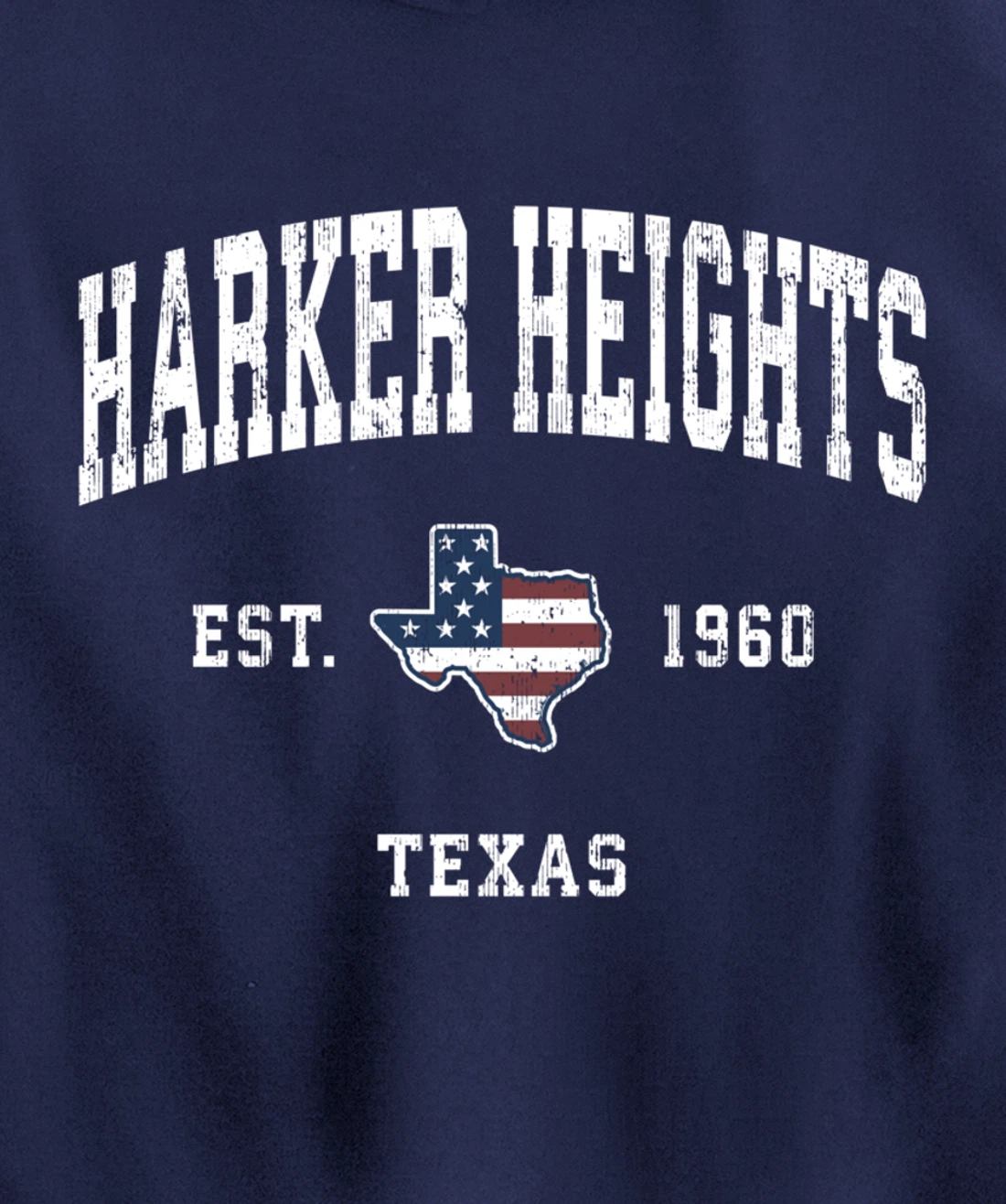 Harker Heights Texas TX Vintage American Flag Sports Design Pullover Hoodie