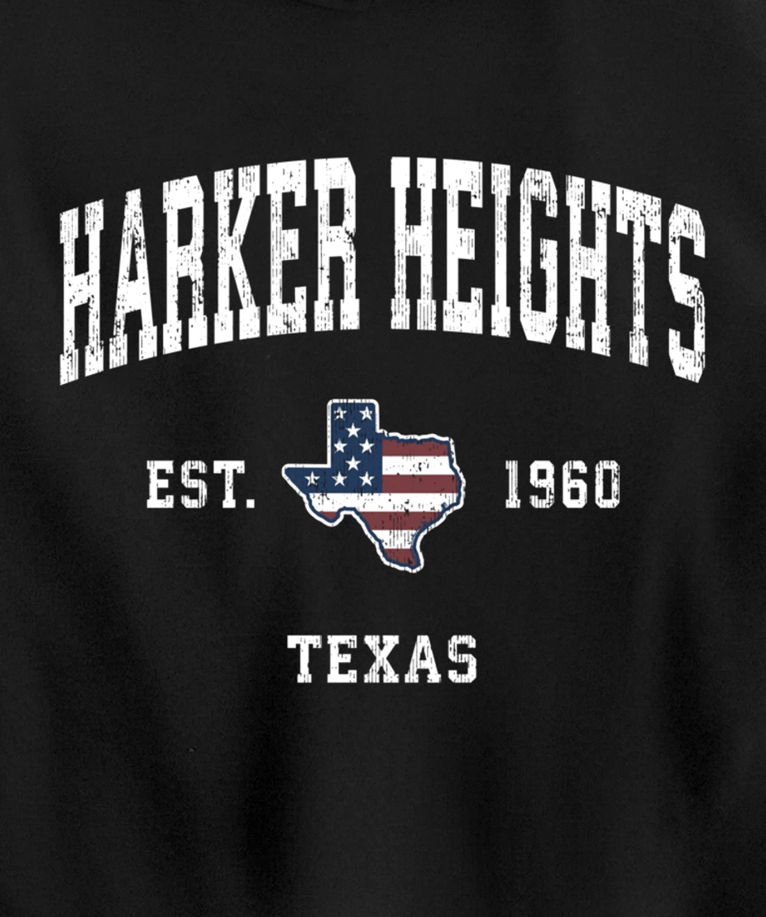 Harker Heights Texas TX Vintage American Flag Sports Design Pullover Hoodie