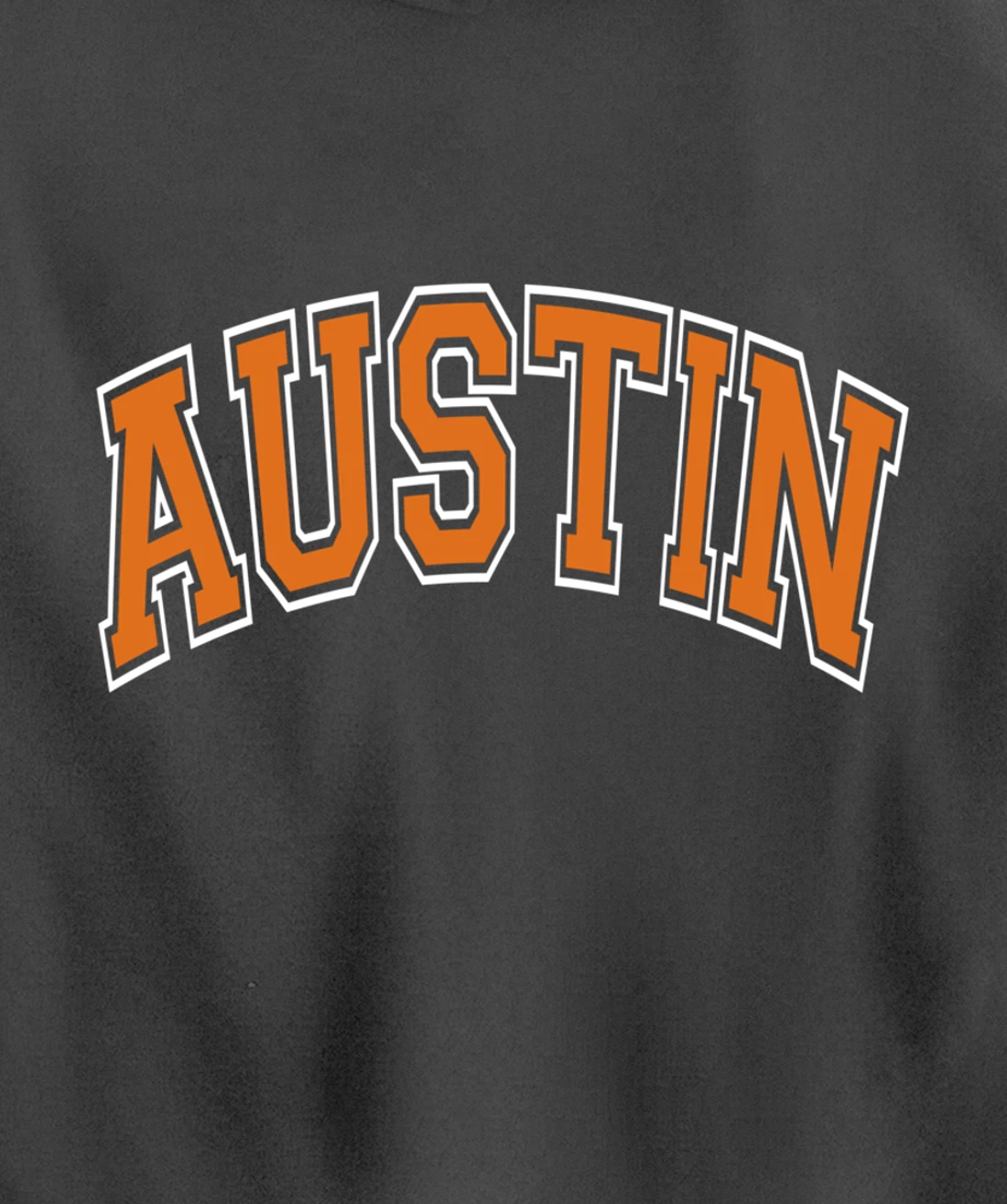 Austin Texas TX Varsity Style Orange Text Pullover Hoodie