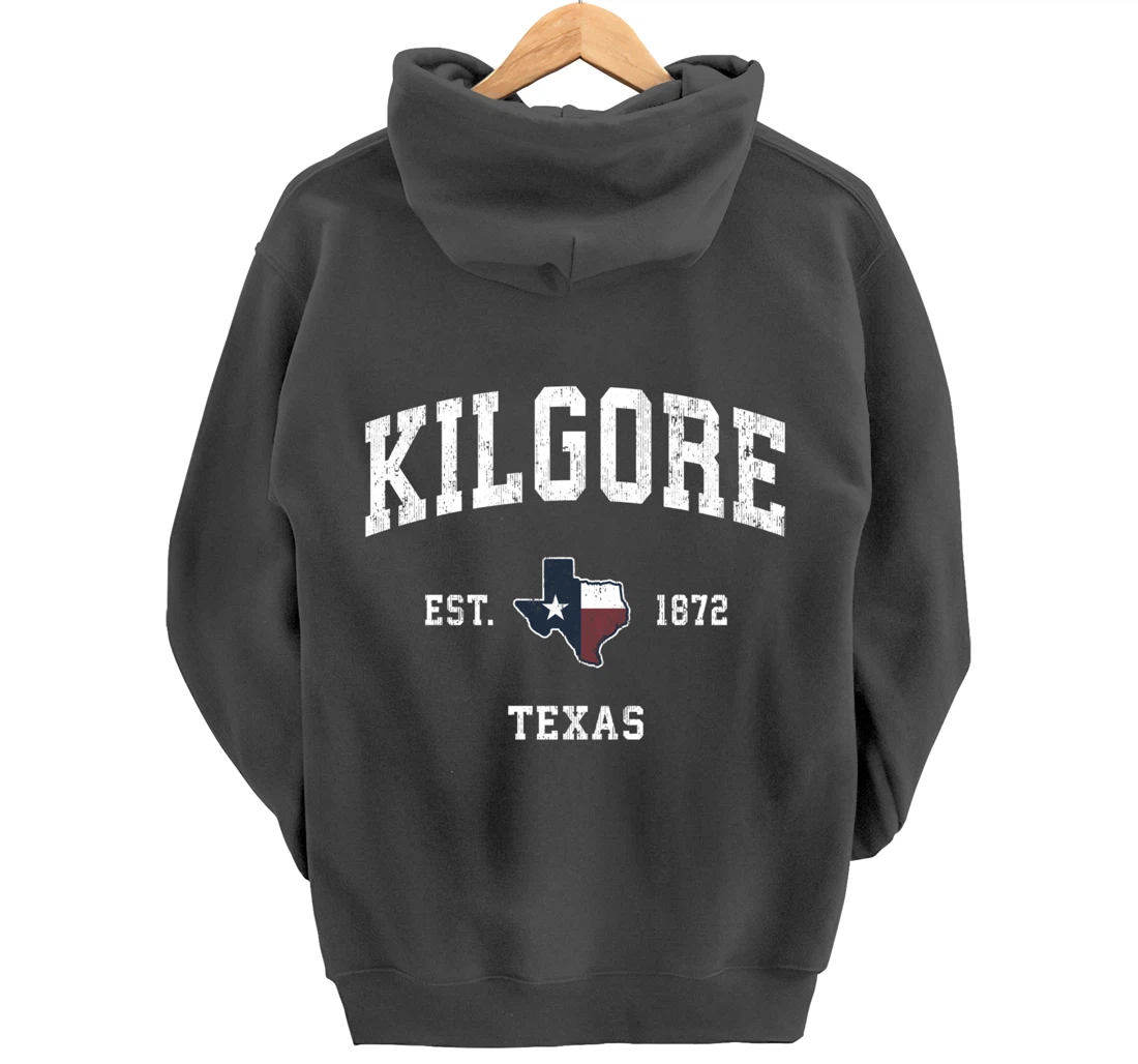 Kilgore Texas TX Vintage State Flag Sports Design Pullover Hoodie