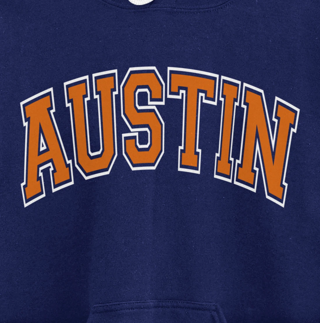 Austin Texas TX Varsity Style Orange Text Pullover Hoodie