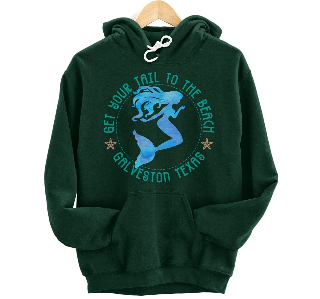 Galveston Texas Mermaid Pullover Hoodie