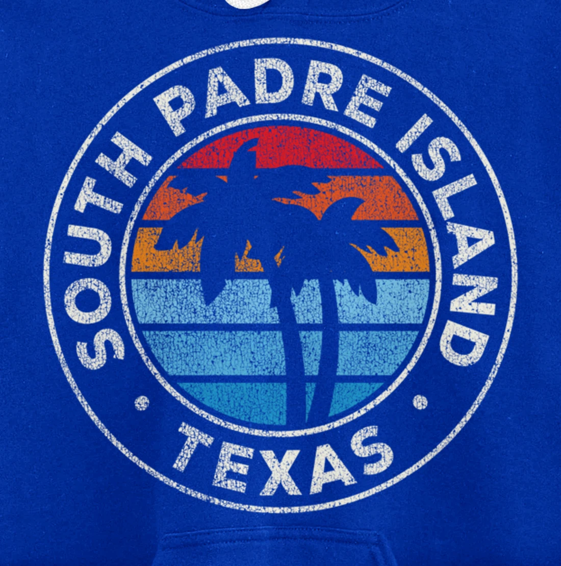 South Padre Island Texas TX Vintage Graphic Retro 70s Pullover Hoodie