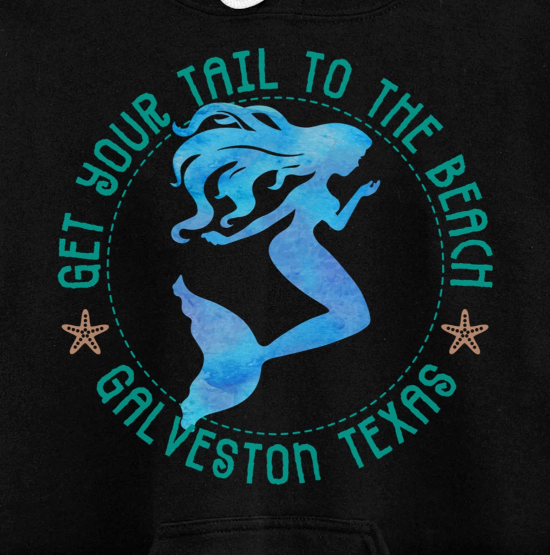 Galveston Texas Mermaid Pullover Hoodie