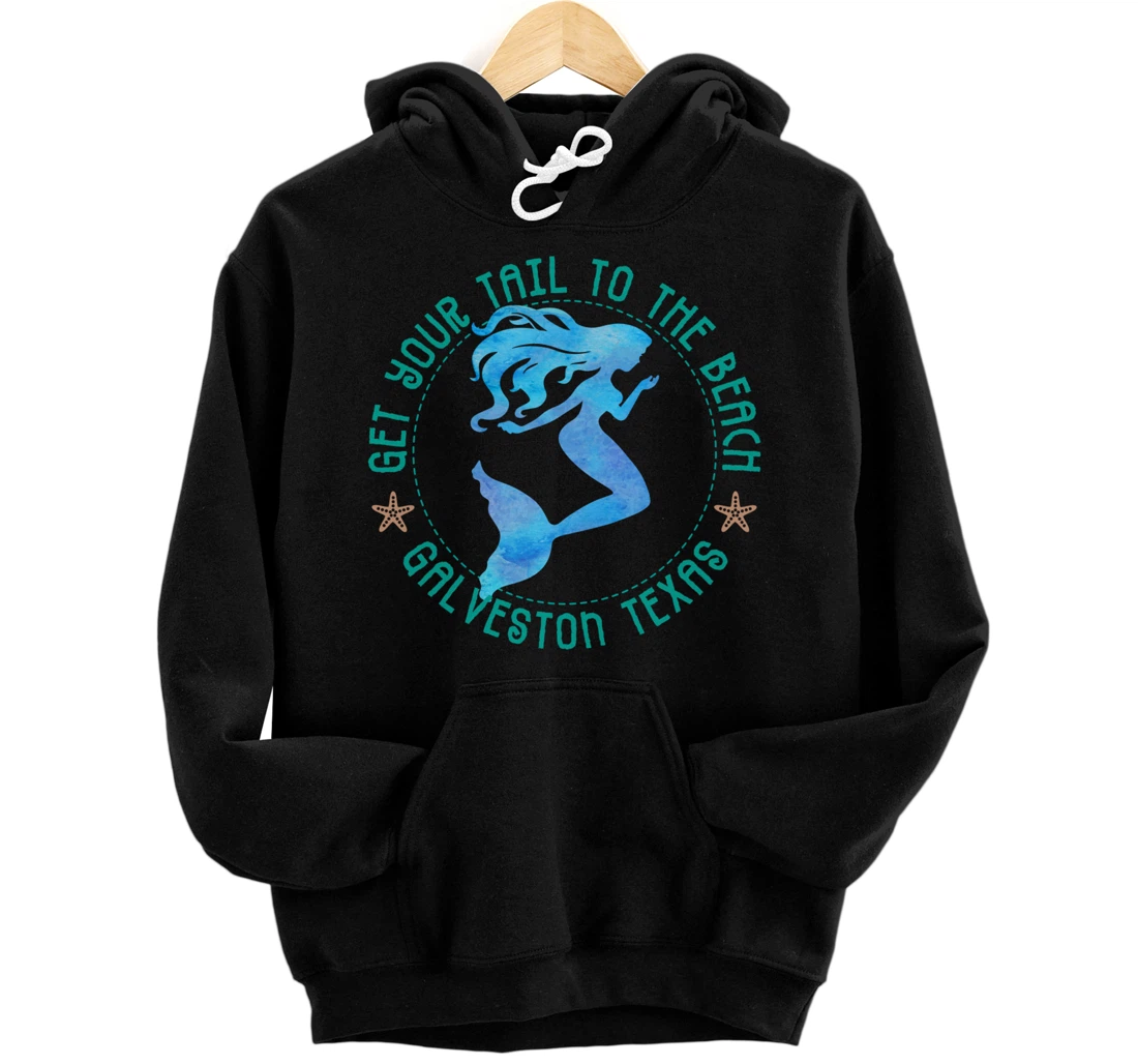 Galveston Texas Mermaid Pullover Hoodie