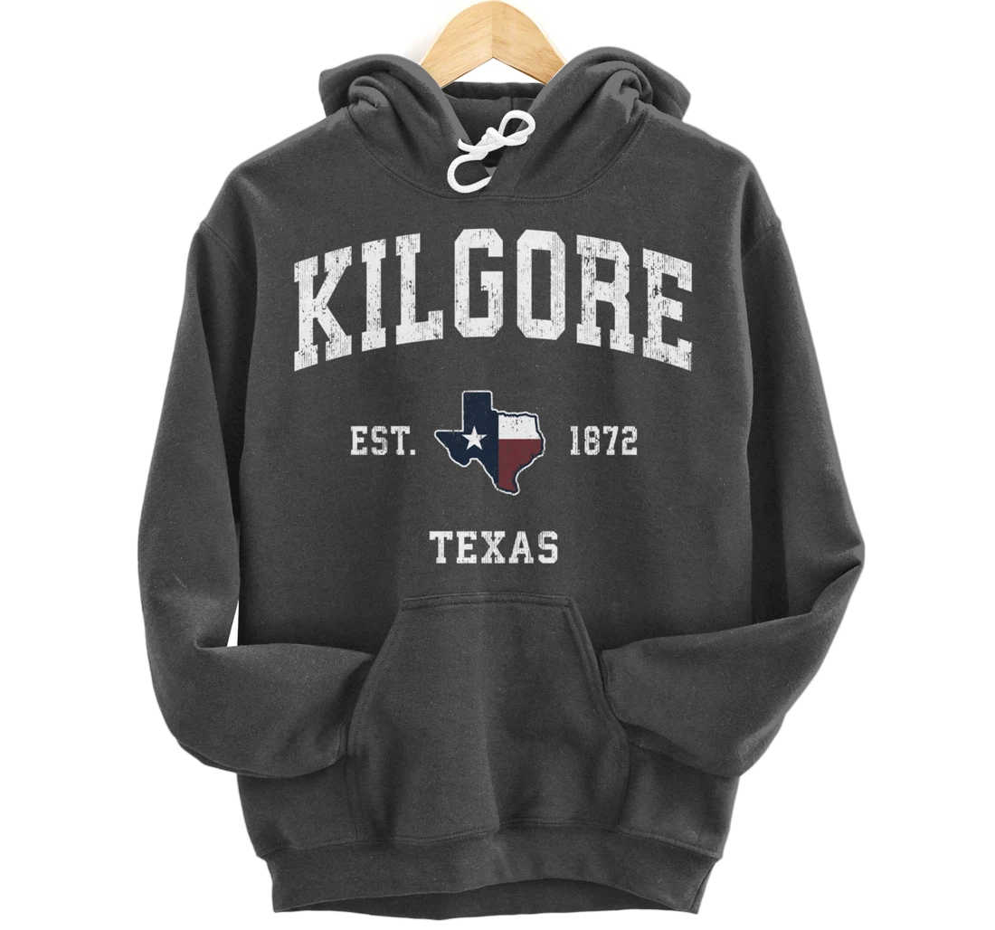 Kilgore Texas TX Vintage State Flag Sports Design Pullover Hoodie