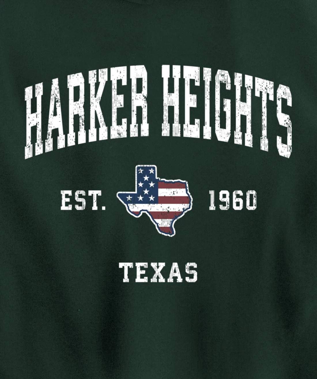 Harker Heights Texas TX Vintage American Flag Sports Design Pullover Hoodie
