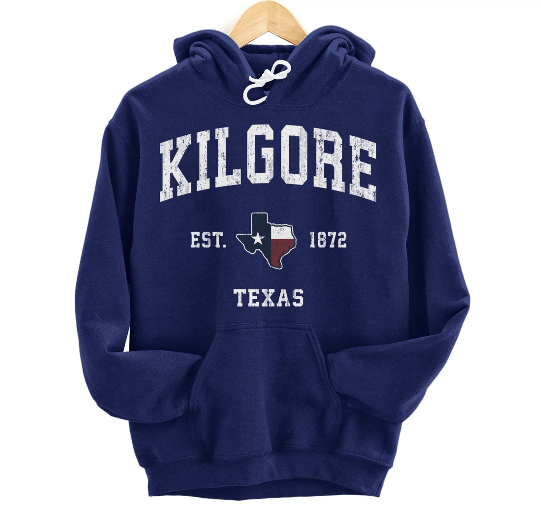 Kilgore Texas TX Vintage State Flag Sports Design Pullover Hoodie