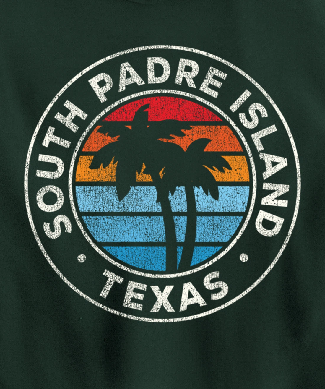 South Padre Island Texas TX Vintage Graphic Retro 70s Pullover Hoodie