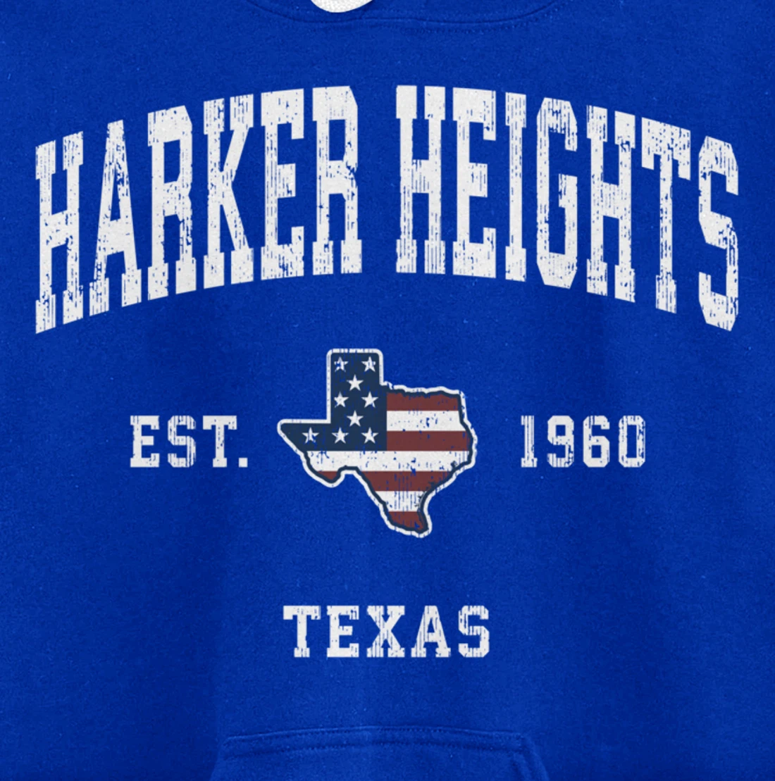 Harker Heights Texas TX Vintage American Flag Sports Design Pullover Hoodie