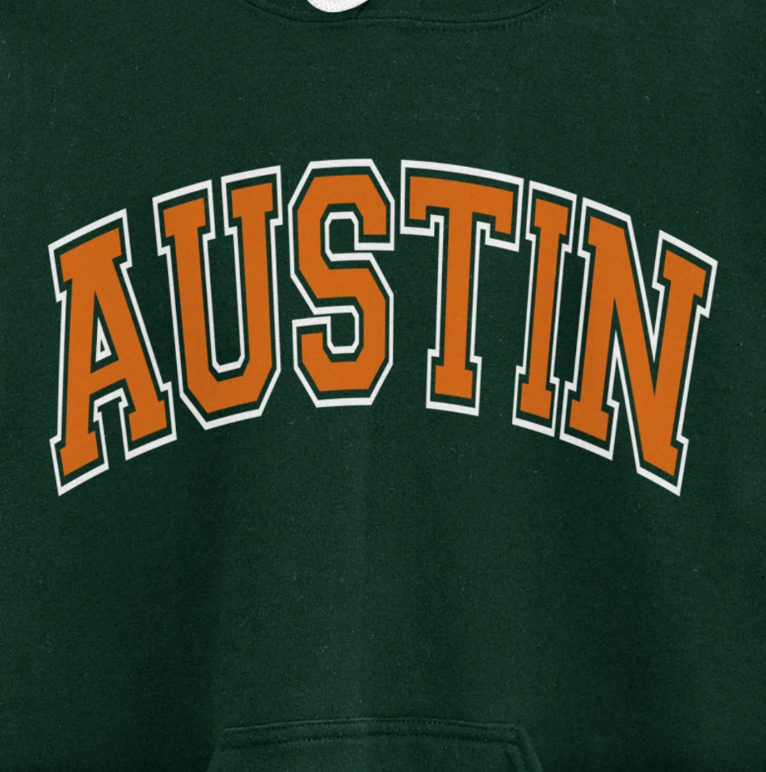 Austin Texas TX Varsity Style Orange Text Pullover Hoodie