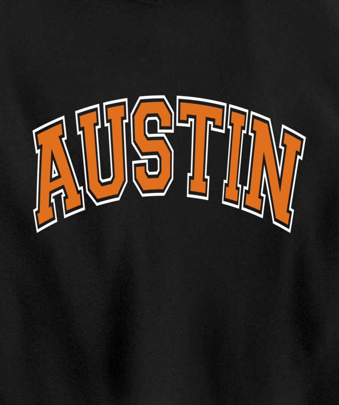 Austin Texas TX Varsity Style Orange Text Pullover Hoodie