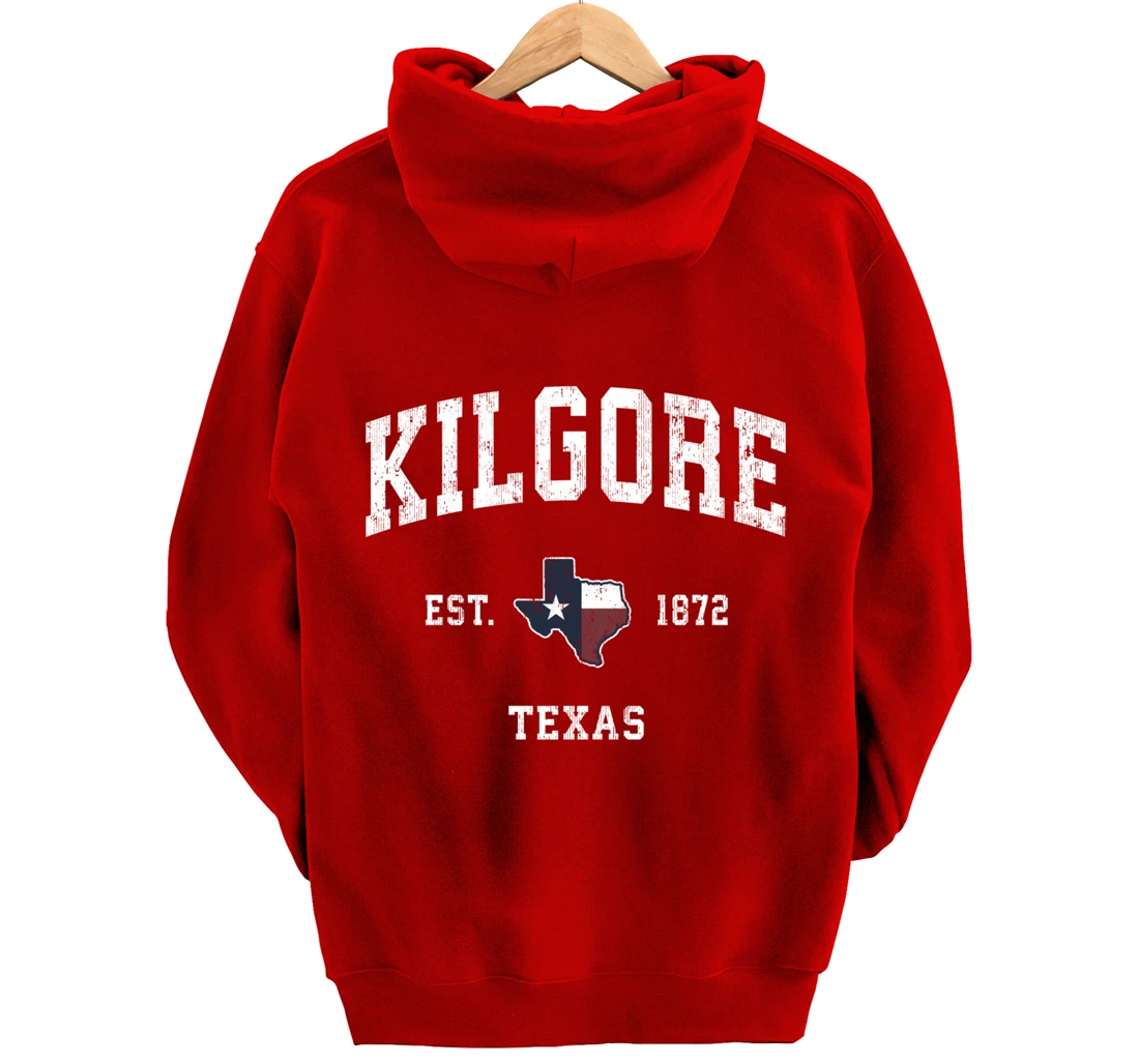 Kilgore Texas TX Vintage State Flag Sports Design Pullover Hoodie