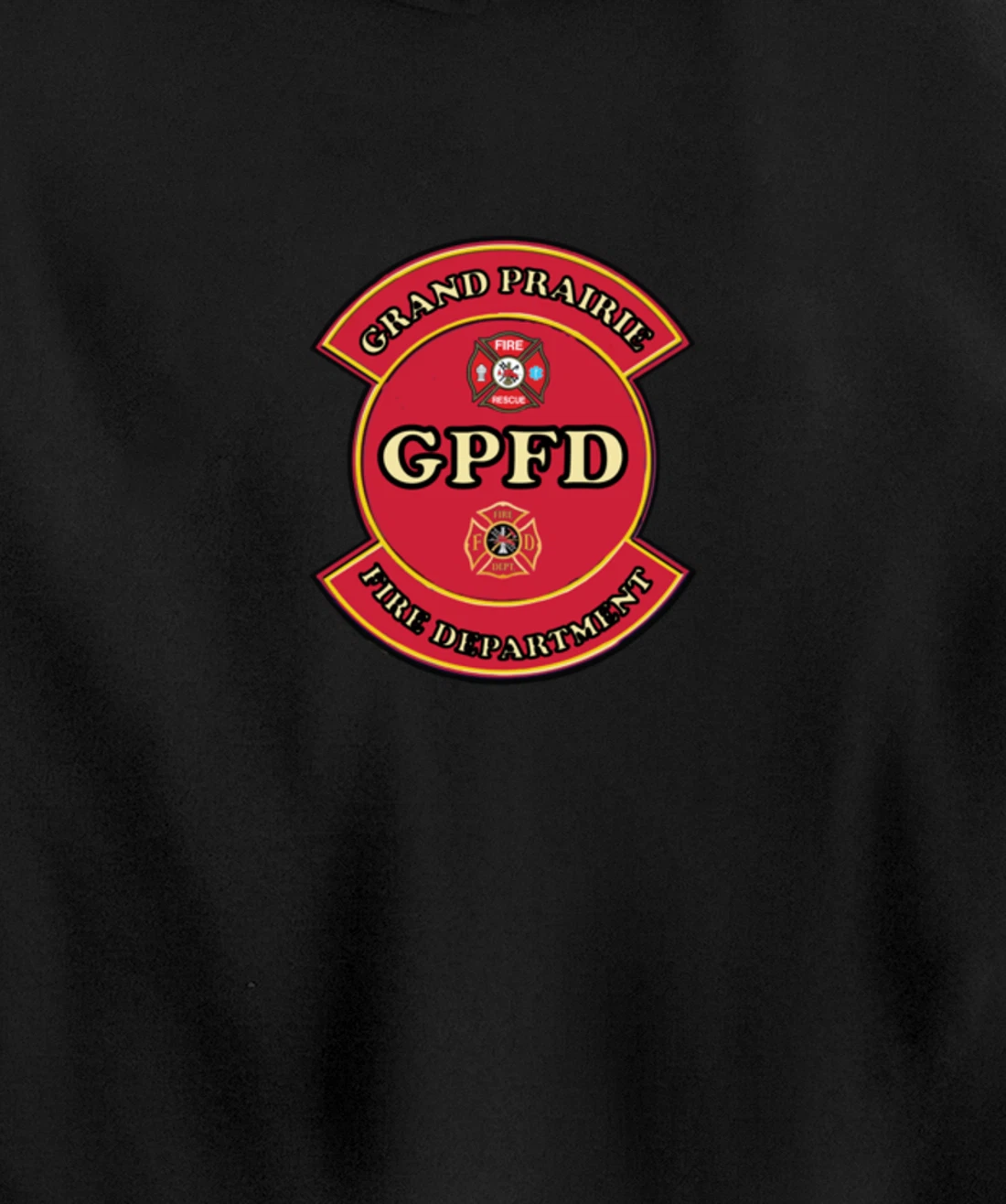 Grand Prairie Texas Fire Department Shield Pullover Hoodie