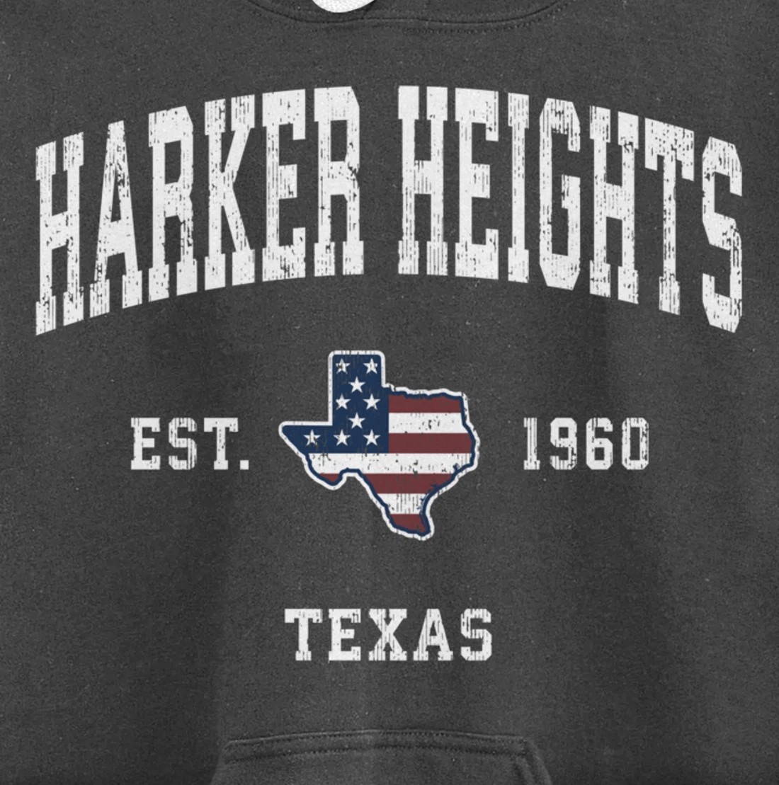 Harker Heights Texas TX Vintage American Flag Sports Design Pullover Hoodie
