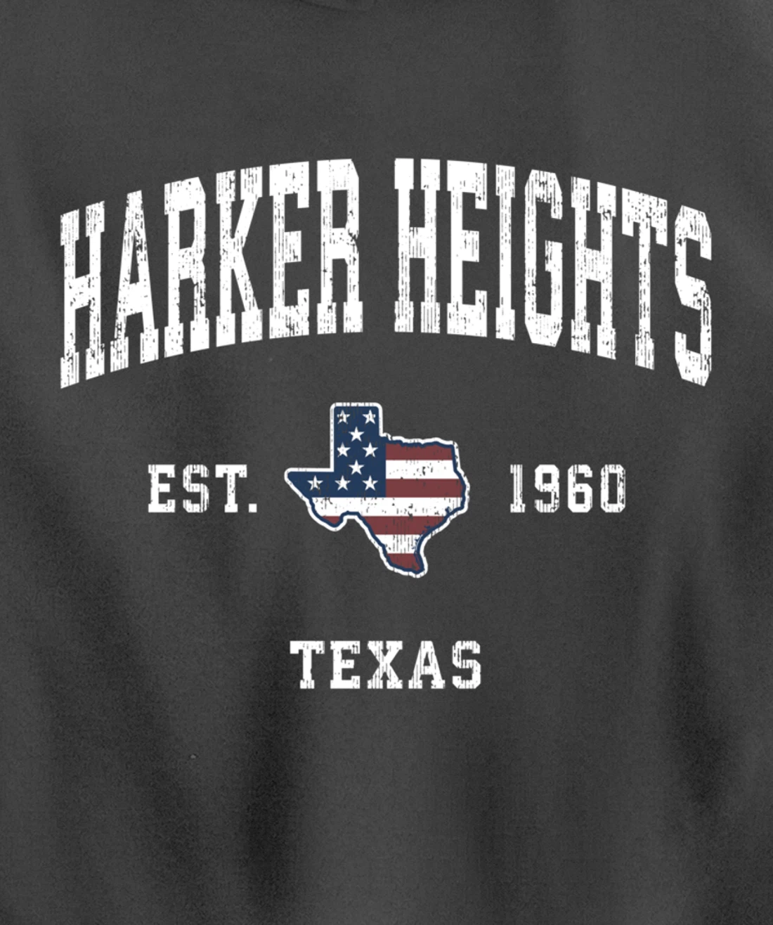 Harker Heights Texas TX Vintage American Flag Sports Design Pullover Hoodie