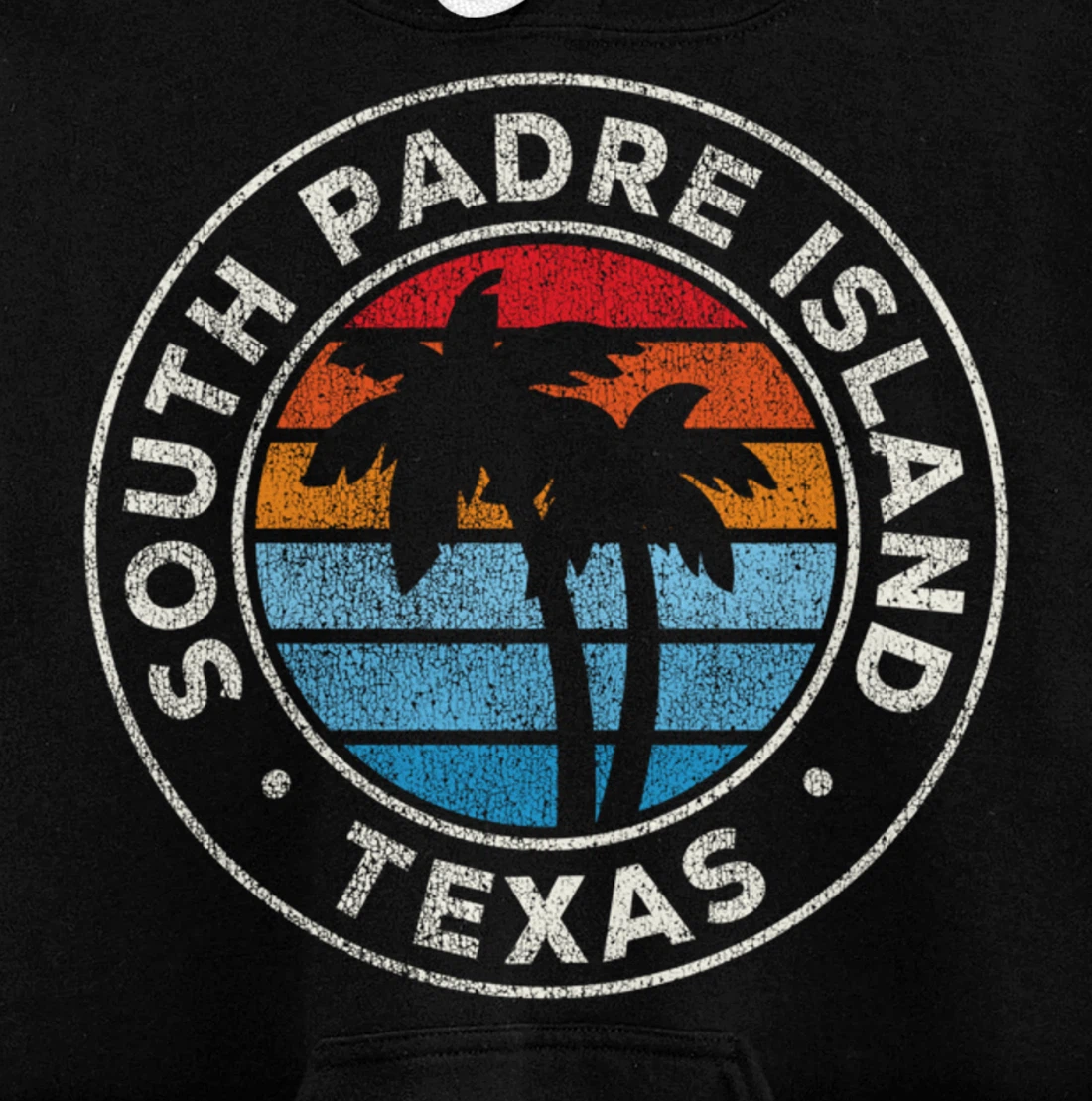South Padre Island Texas TX Vintage Graphic Retro 70s Pullover Hoodie