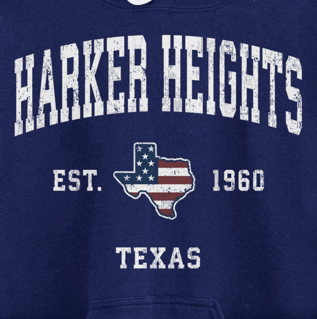 Harker Heights Texas TX Vintage American Flag Sports Design Pullover Hoodie