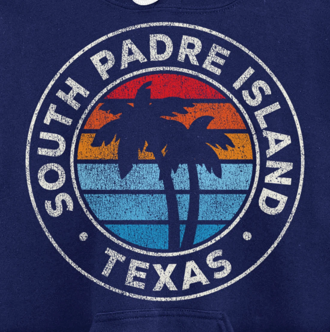 South Padre Island Texas TX Vintage Graphic Retro 70s Pullover Hoodie