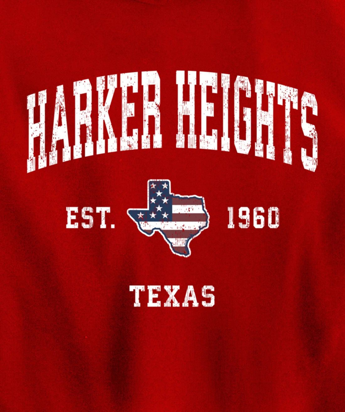 Harker Heights Texas TX Vintage American Flag Sports Design Pullover Hoodie