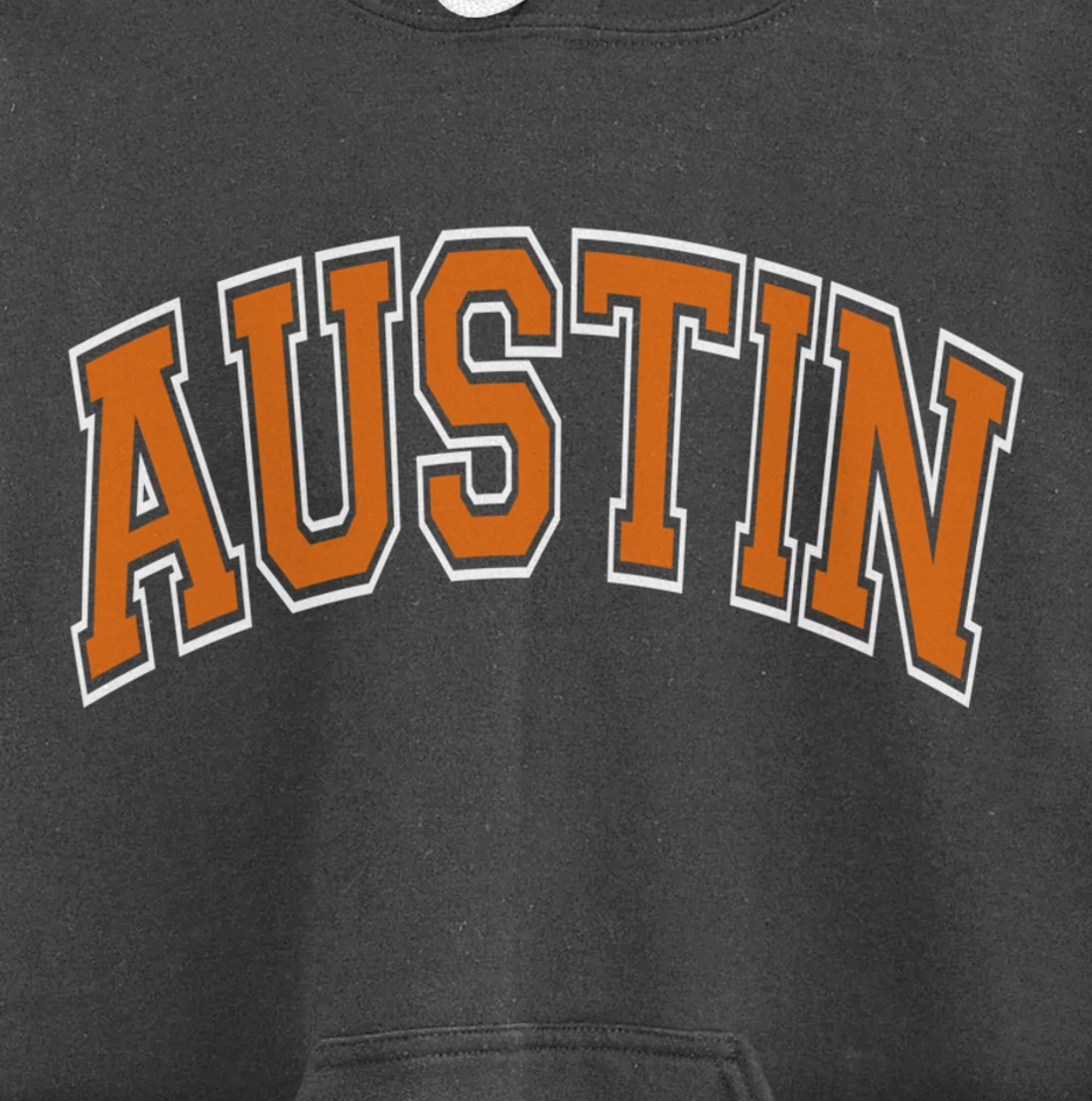 Austin Texas TX Varsity Style Orange Text Pullover Hoodie