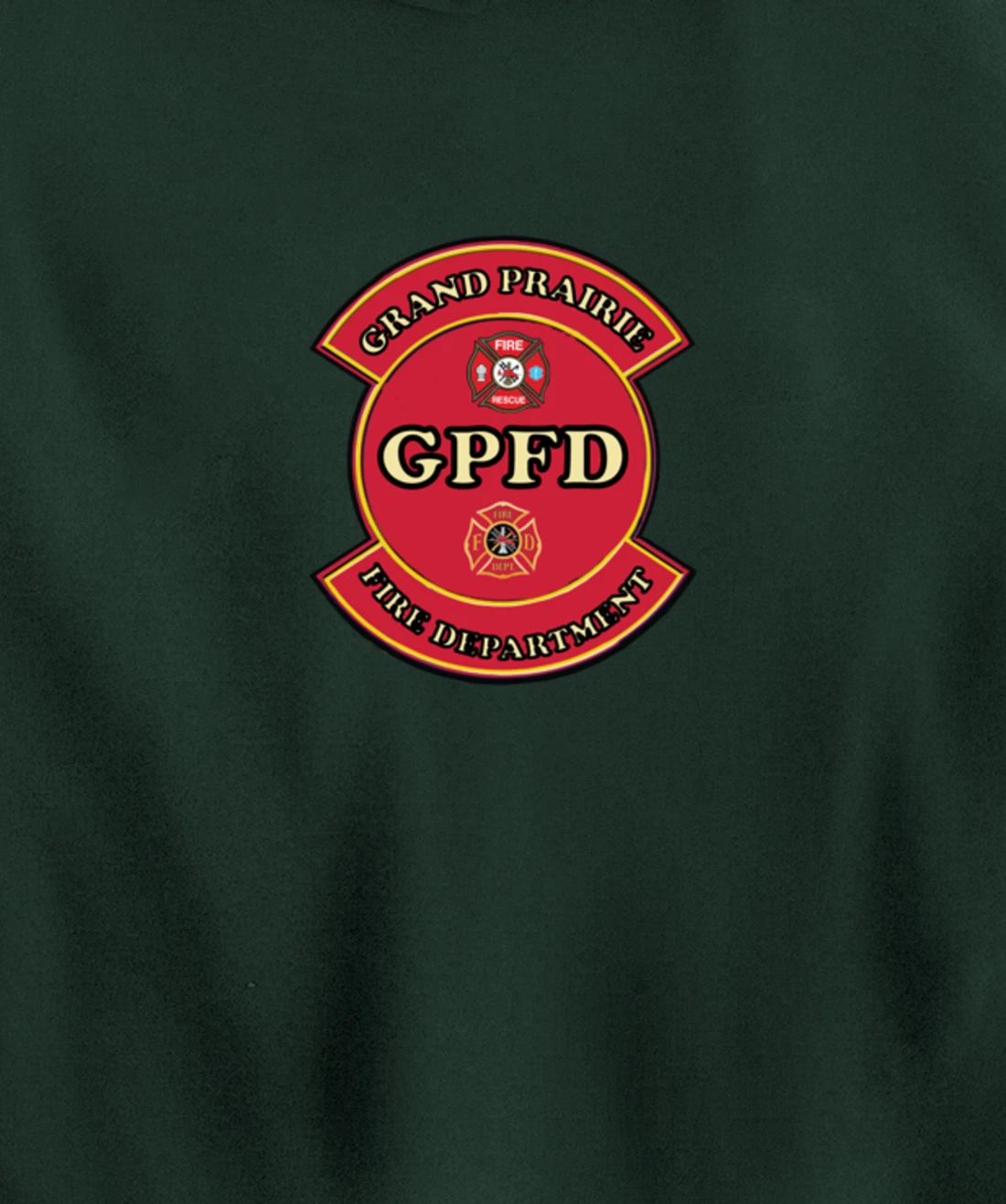 Grand Prairie Texas Fire Department Shield Pullover Hoodie