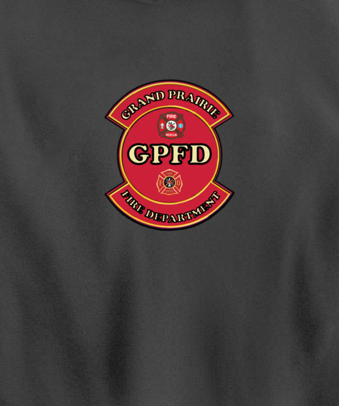 Grand Prairie Texas Fire Department Shield Pullover Hoodie