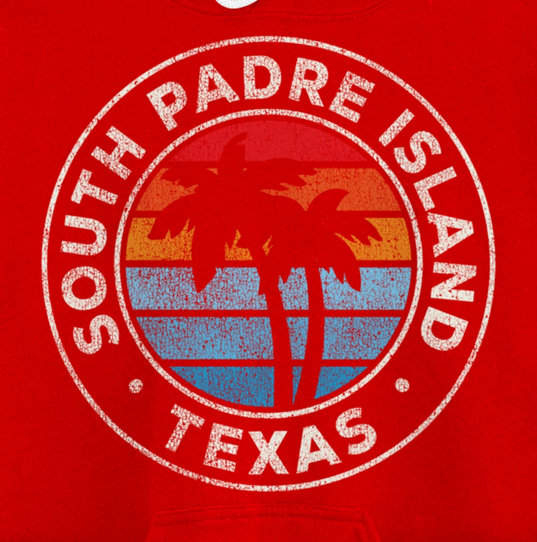 South Padre Island Texas TX Vintage Graphic Retro 70s Pullover Hoodie