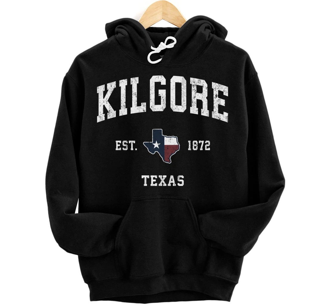 Kilgore Texas TX Vintage State Flag Sports Design Pullover Hoodie