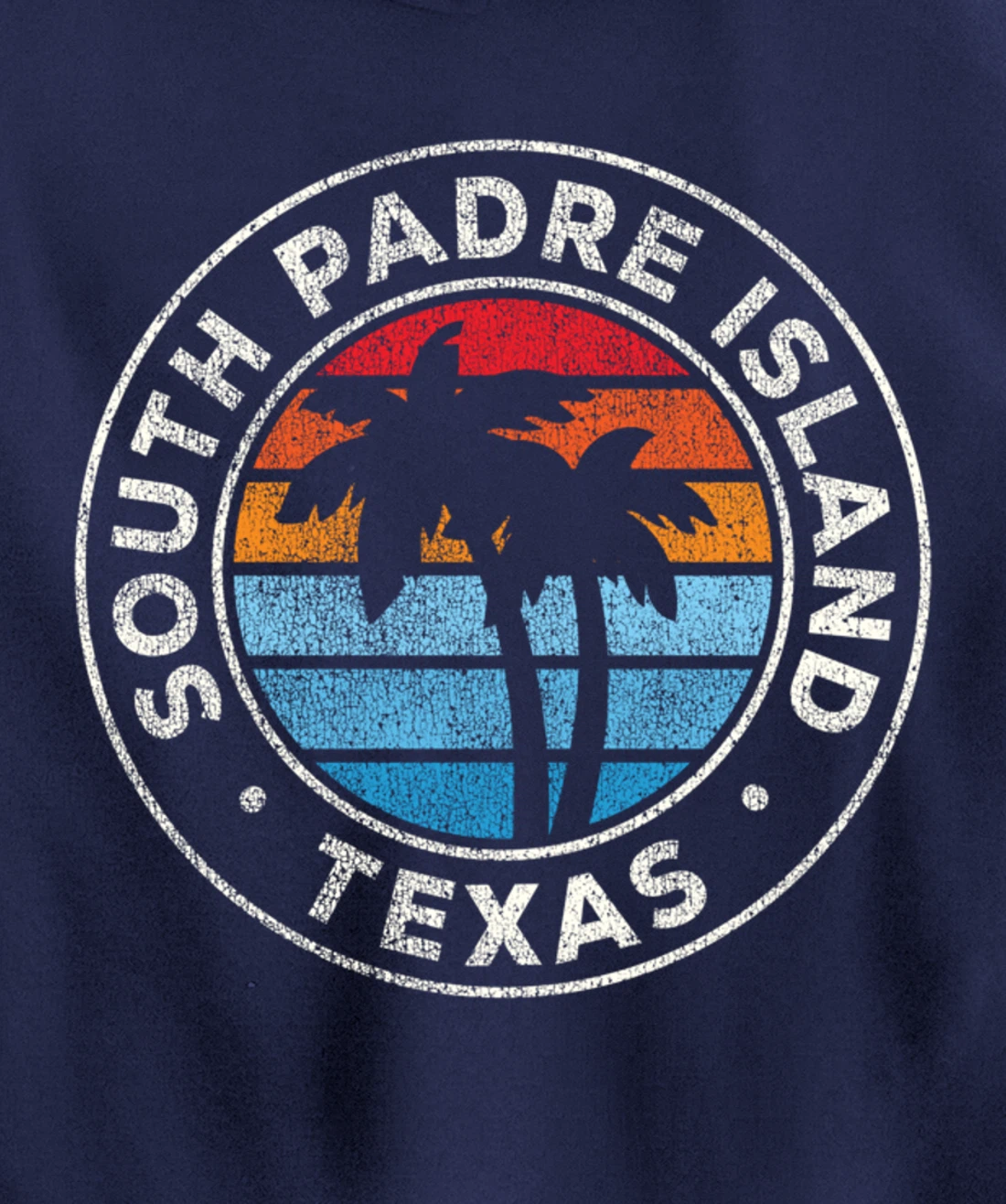 South Padre Island Texas TX Vintage Graphic Retro 70s Pullover Hoodie