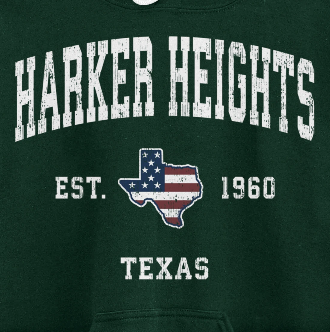 Harker Heights Texas TX Vintage American Flag Sports Design Pullover Hoodie