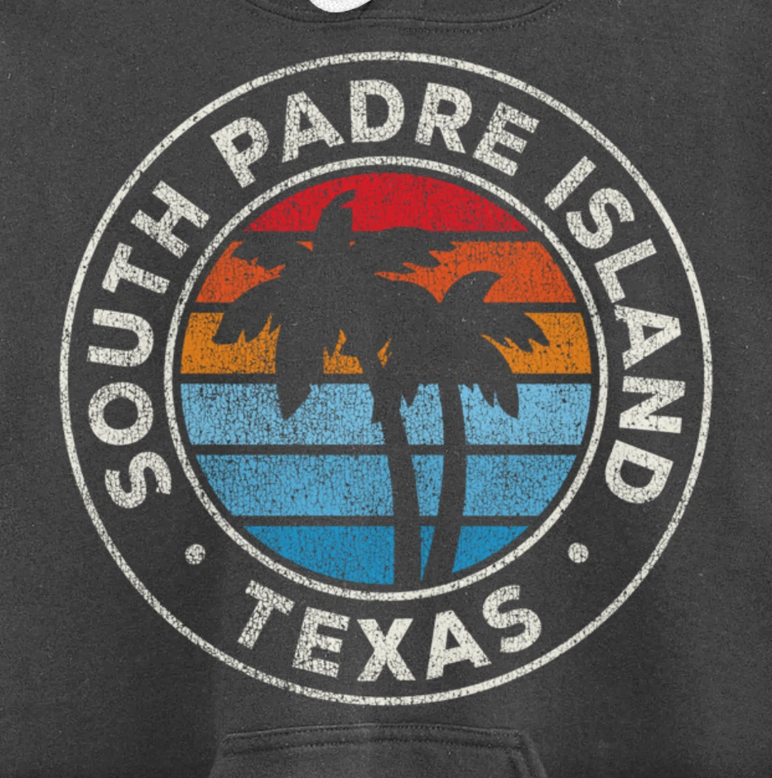 South Padre Island Texas TX Vintage Graphic Retro 70s Pullover Hoodie