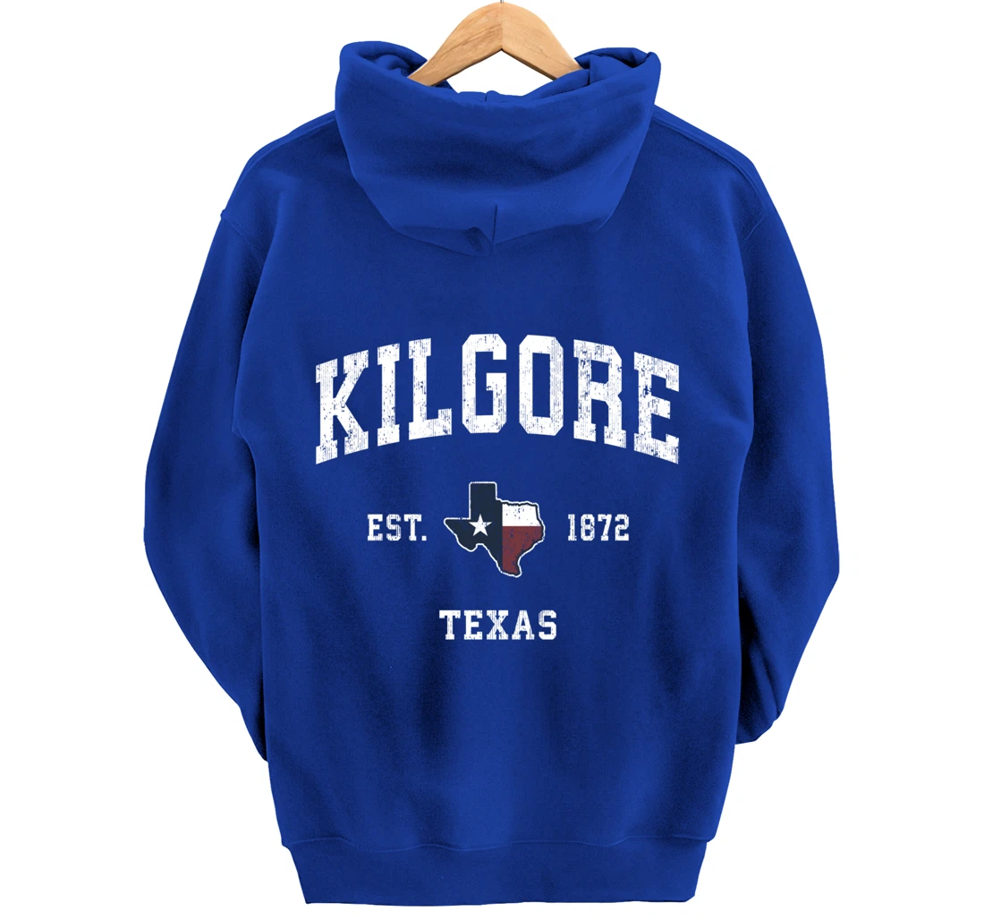 Kilgore Texas TX Vintage State Flag Sports Design Pullover Hoodie
