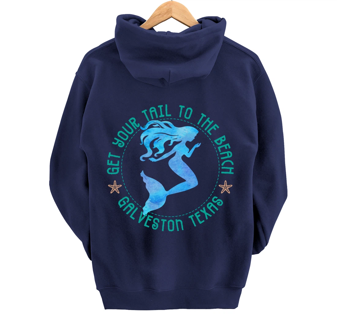 Galveston Texas Mermaid Pullover Hoodie