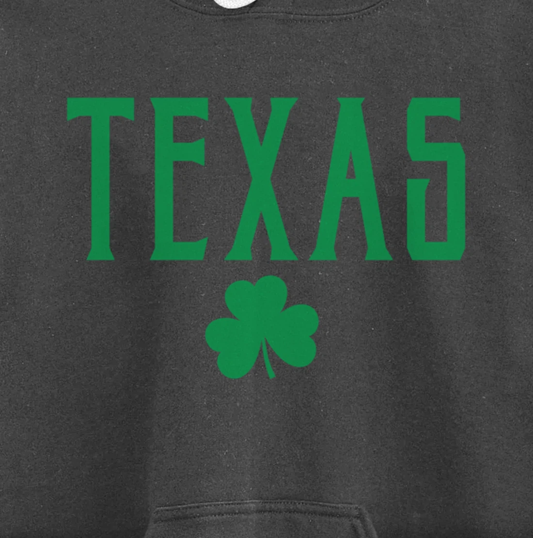 Texas Irish Shamrock Vintage Text Green Print Pullover Hoodie