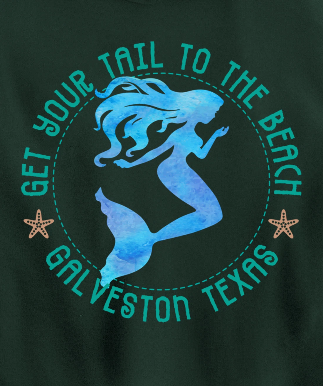 Galveston Texas Mermaid Pullover Hoodie