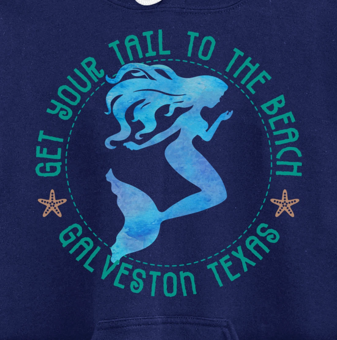 Galveston Texas Mermaid Pullover Hoodie