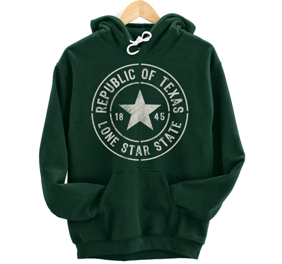 Texas The Lone Star State Republic Of Texas 1845 Pullover Hoodie