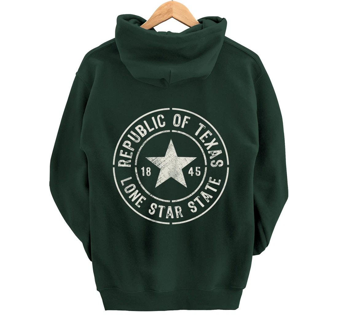 Texas The Lone Star State Republic Of Texas 1845 Pullover Hoodie
