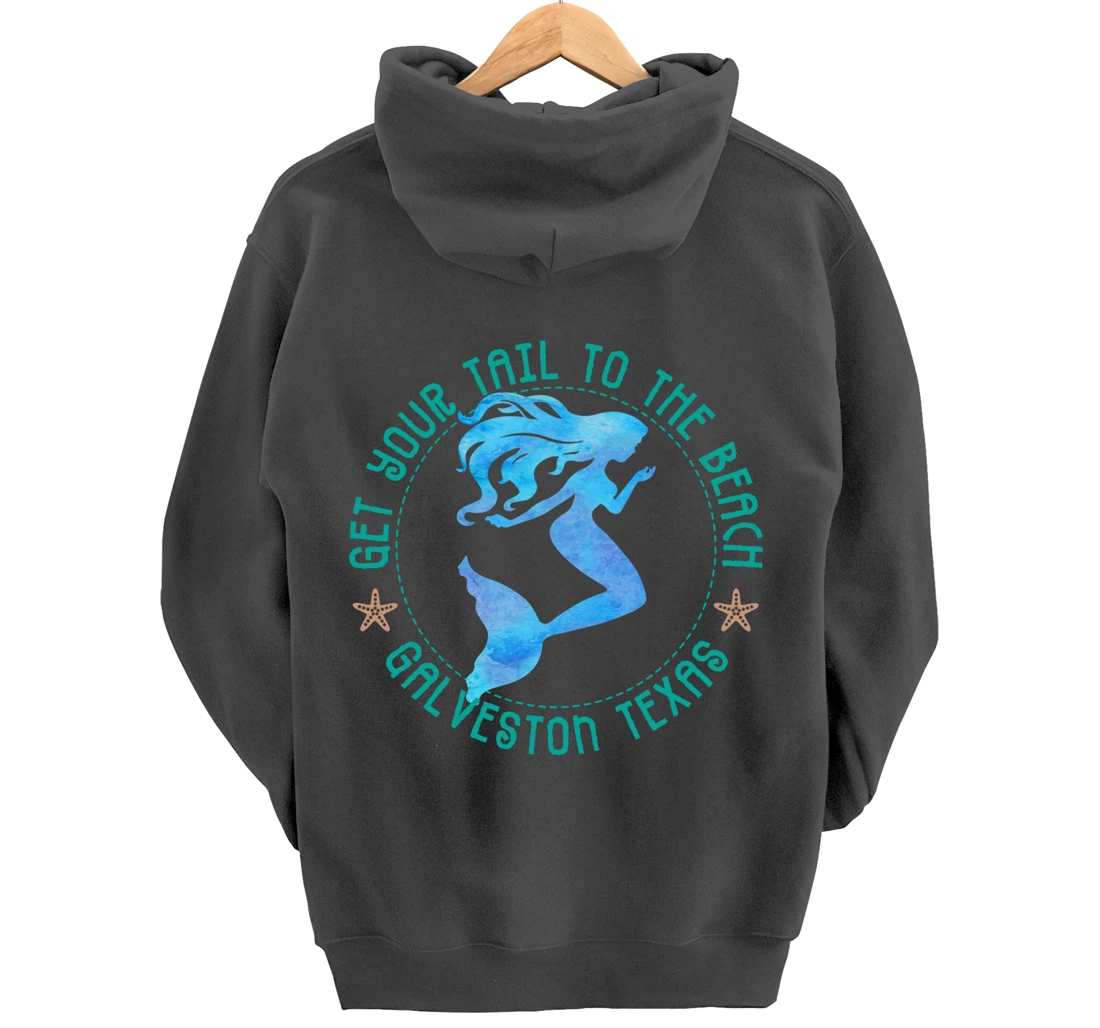 Galveston Texas Mermaid Pullover Hoodie