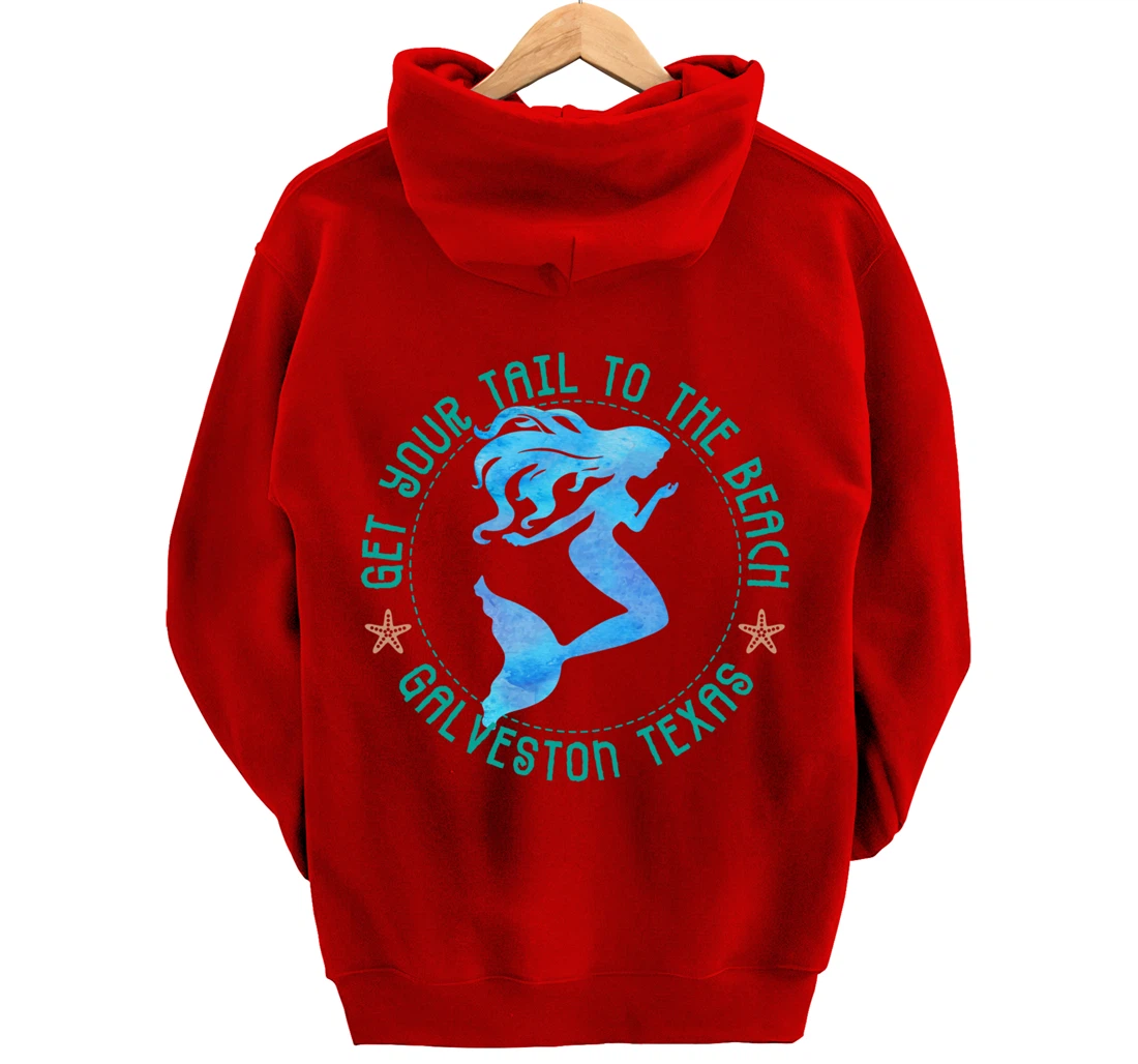 Galveston Texas Mermaid Pullover Hoodie